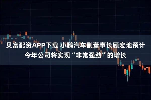 贝富配资APP下载 小鹏汽车副董事长顾宏地预计今年公司将实现“非常强劲”的增长