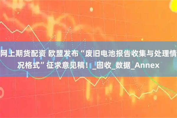 网上期货配资 欧盟发布“废旧电池报告收集与处理情况格式”征求意见稿！_回收_数据_Annex